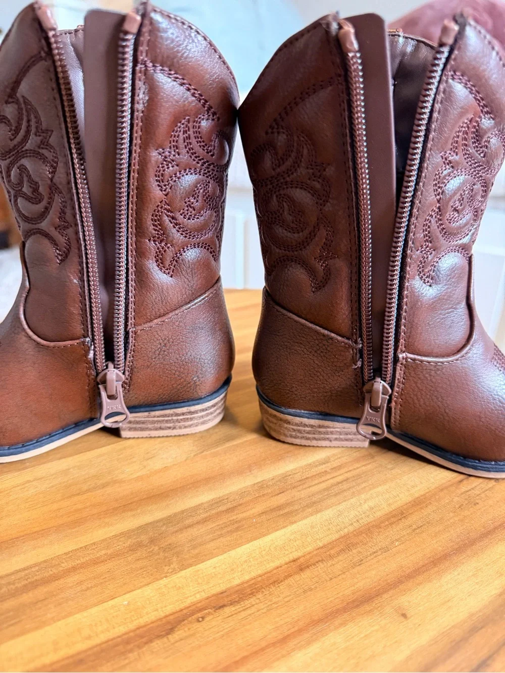 Cat and Jack cowboy boots. Brown Embroidered Western Cowgirl Boots
